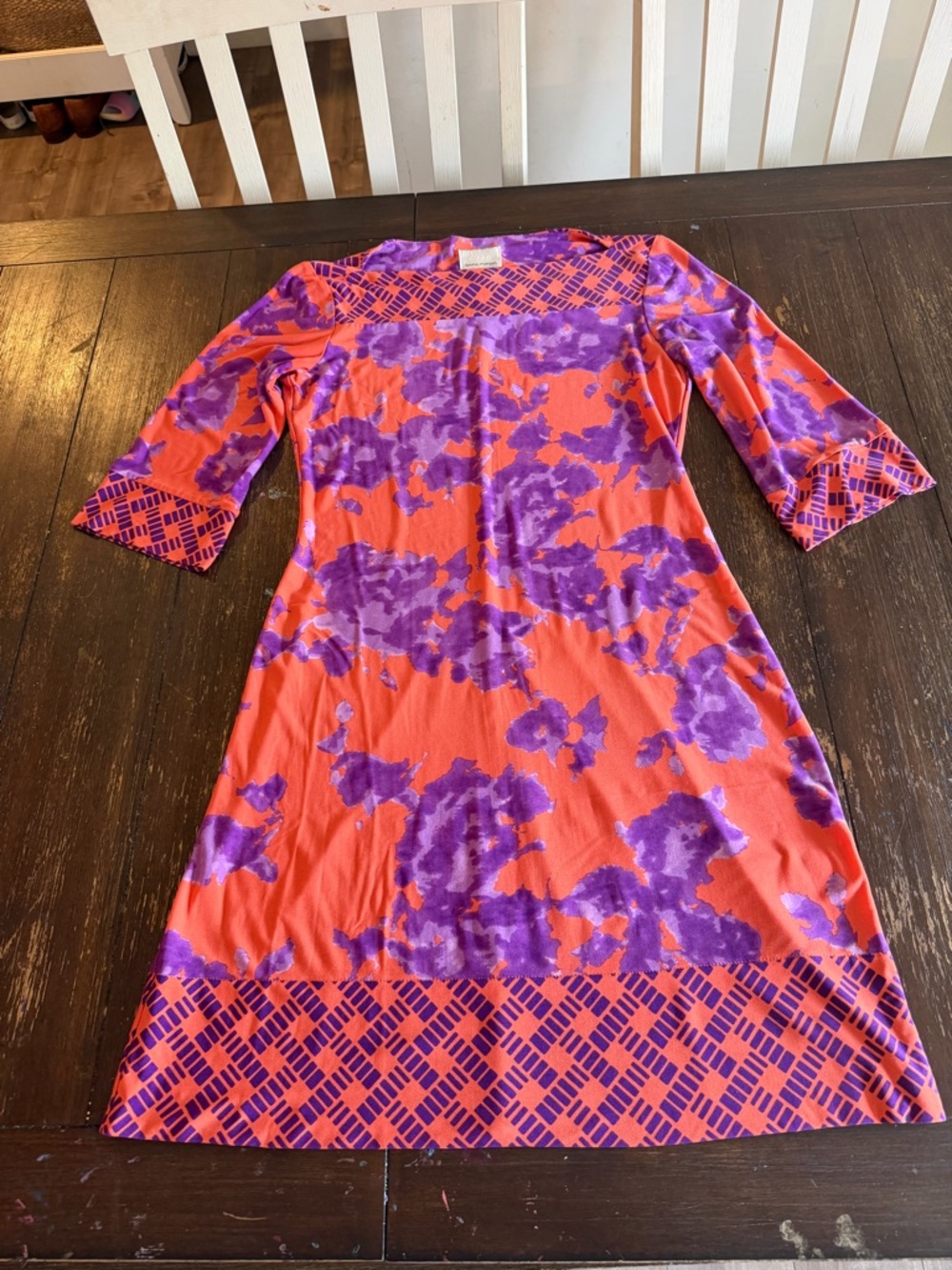 Donna Morgan Orange and Purple Floral Dress